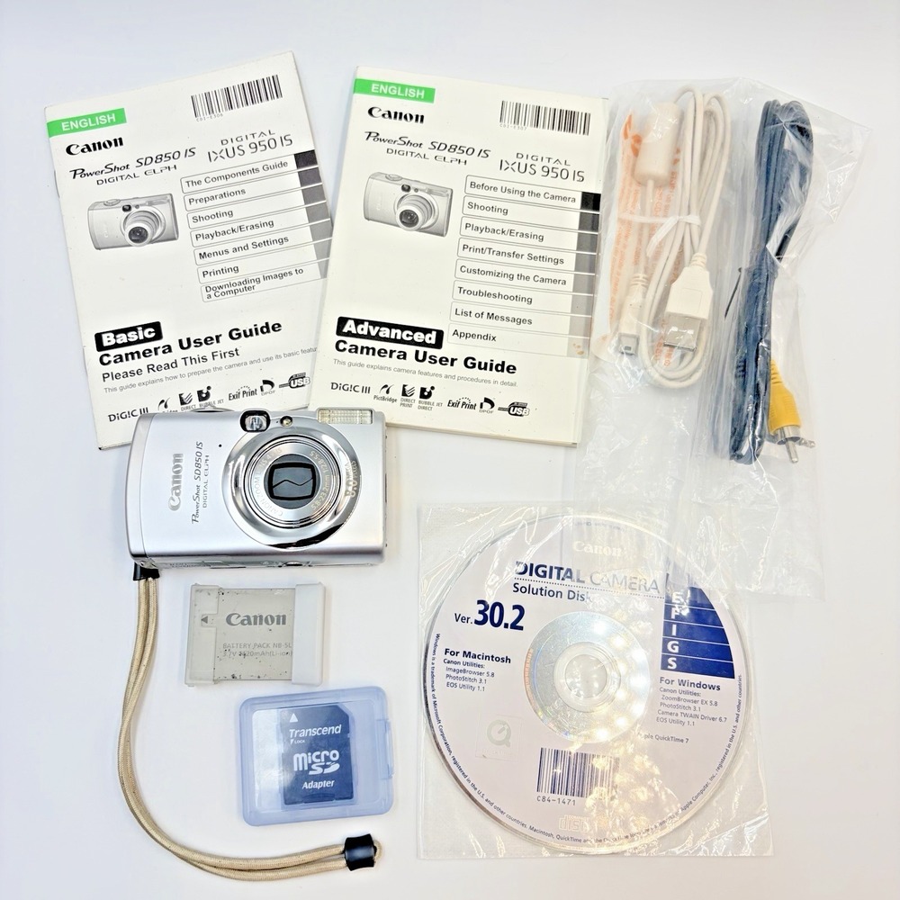Canon PowerShot SD850 IS Digital Elph Camera Silver 8MP 4x Optical Zoom Works - Picture 11 of 11